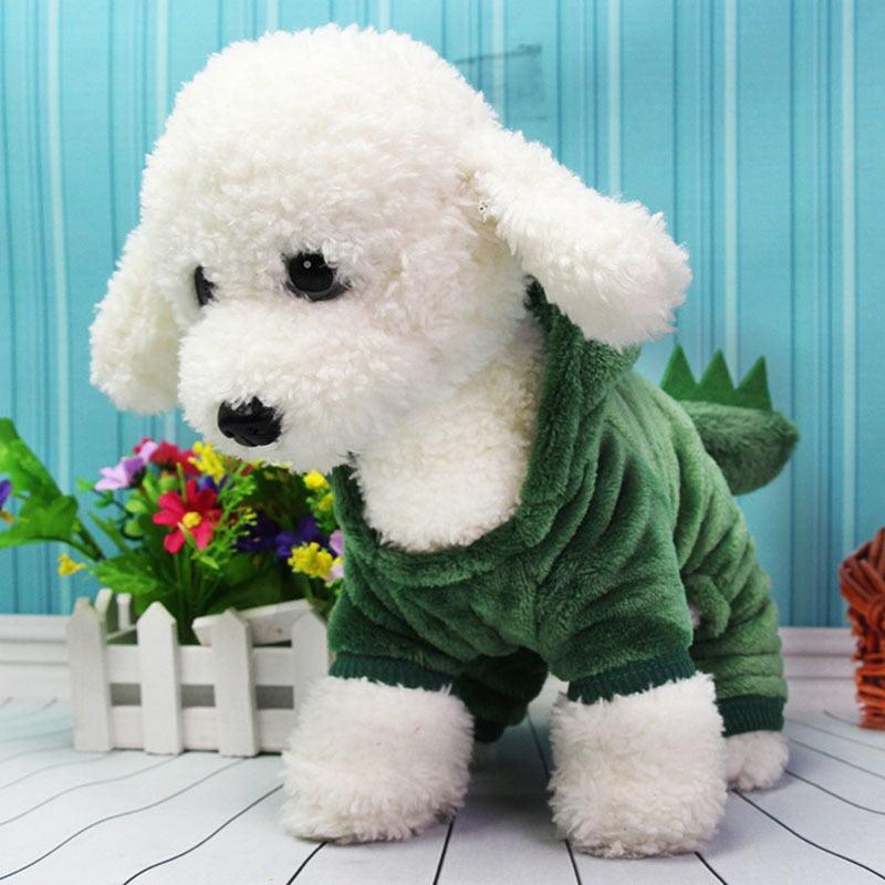 Great Dinosaur Coat Dog Clothes - Winter French Bulldog Jacket Cartoon Dog - Halloween Costume (D69)(W2)