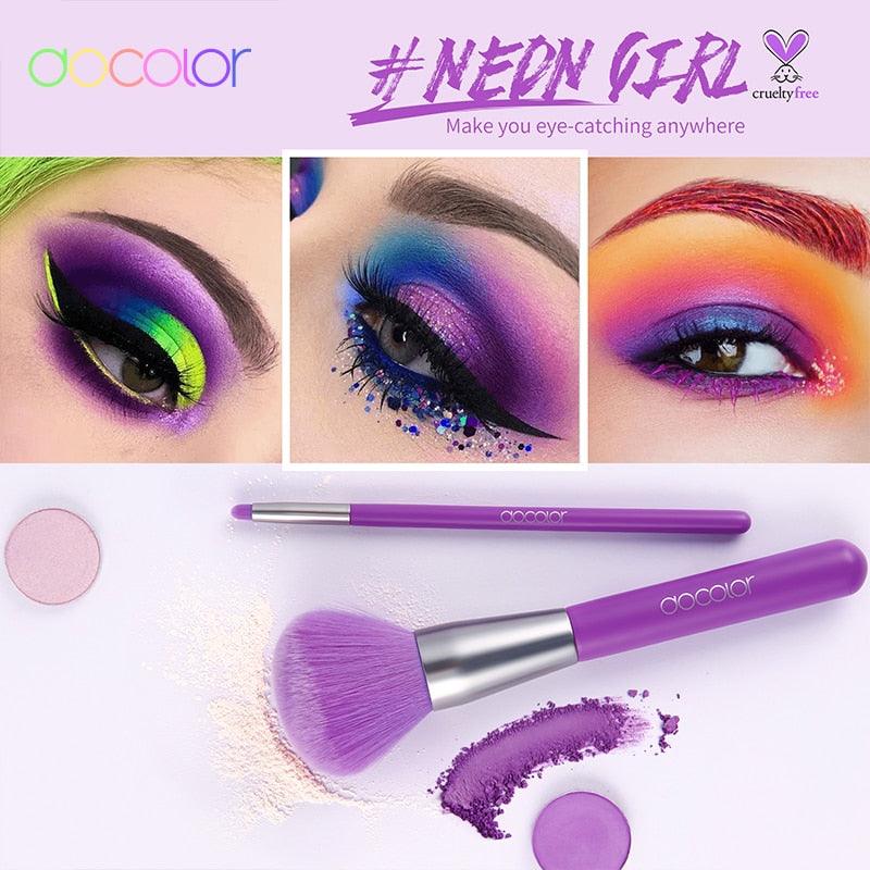10/15 Pcs Purple Makeup Brushes Synthetic Hair Professional Powder eye Blending Contour Make up Brushes (M5)(1U86)