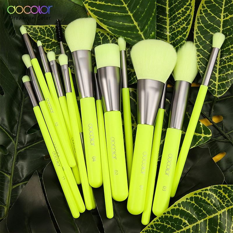 10/15pc Neon Makeup Brushes Professional Powder Foundation eye Blending Contour Makeup Brushes Set (M5)(M4)(1U86)