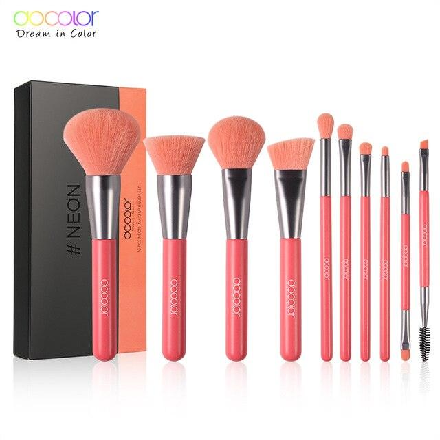 10/15pcs Neon Peach Makeup Brushes Soft Synthetic Hair Powder Blush Foundation Brushes Set (M5)(1U86)