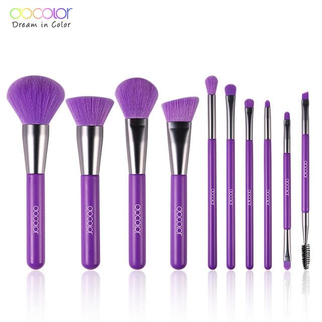 10pcs Neon Makeup Brush Set Synthetic Kabuki Foundation Blending Face Powder Eyeshadow Make Up Brush Set (M5)(M4)(1U86)
