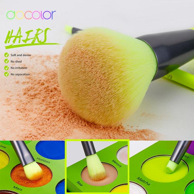 10pcs Neon Makeup Brush Set Synthetic Kabuki Foundation Blending Face Powder Eyeshadow Make Up Brush Set (M5)(M4)(1U86)