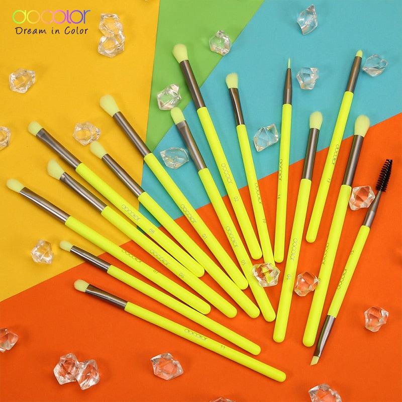 15pcs Eye Makeup Brushes Set Professional Eye Shadow Concealer Eyebrow Eyelash Brushes (M5)(1U86)