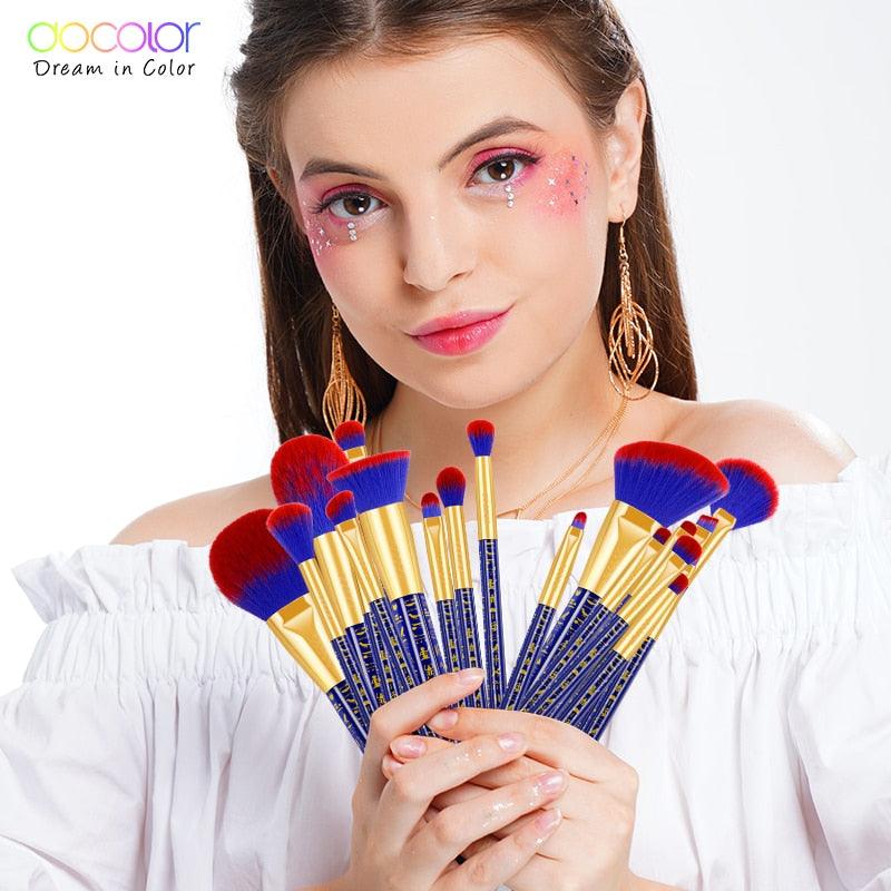 19pcs Egypt Makeup Brushes Premium Synthetic Foundation Power Blending Face Powder Brushes (M5)(1U86)