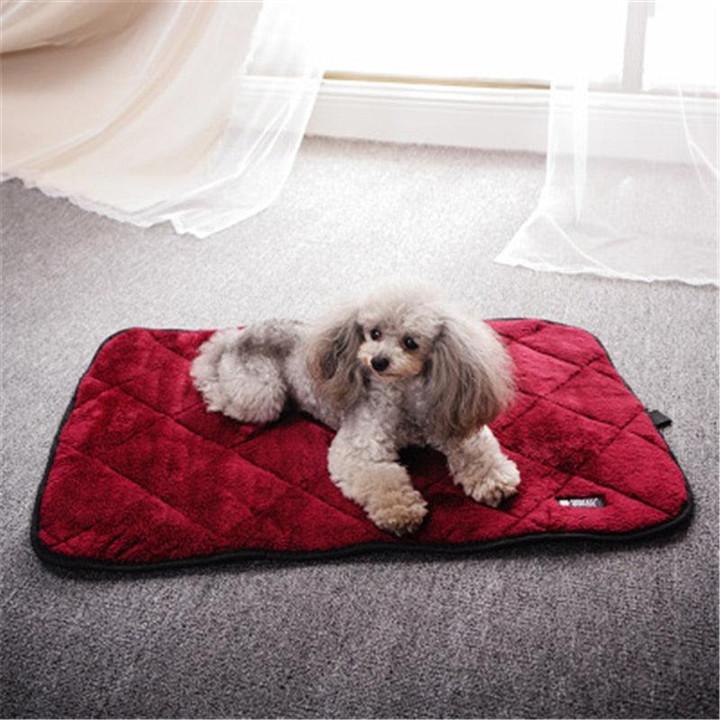 Dog Bed Mats - Soft Flannel Fleece Winter Warm Pet Blanket - Sleeping Bed Cover Mat (D74)(6W3)