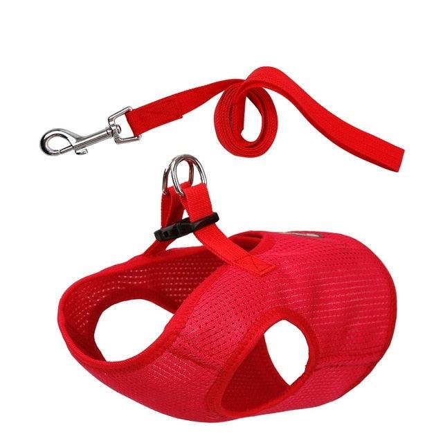 Dog Breathable Mesh Harness And Leash Set - Light Weight Adjustable Pet Dog Harness Vest (2U70)