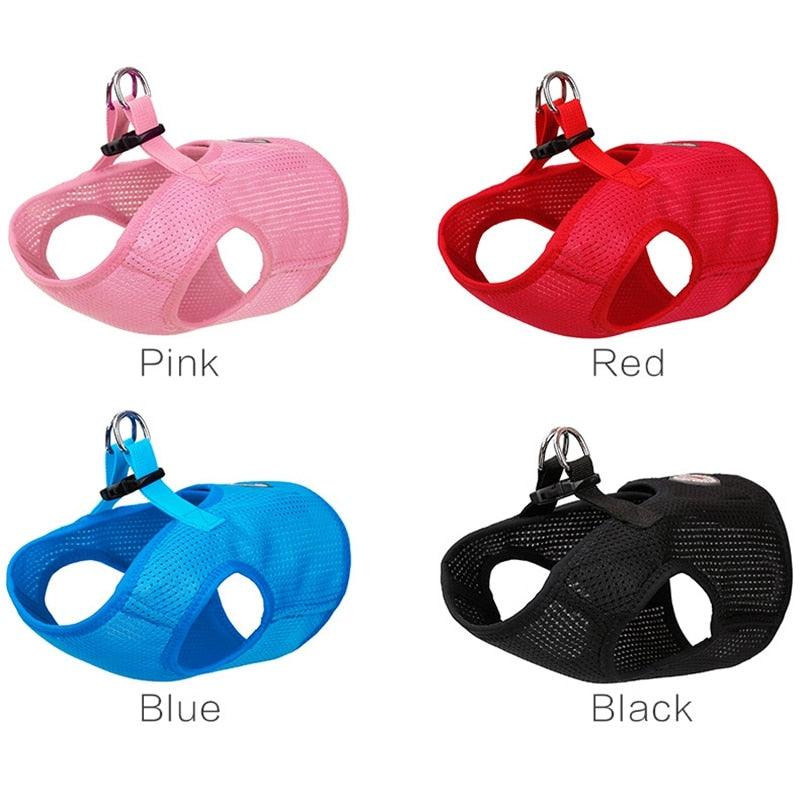 Dog Breathable Mesh Harness And Leash Set - Light Weight Adjustable Pet Dog Harness Vest (2U70)