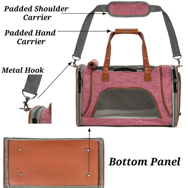 Great Pet Carrier Portable Backpack - Airline Approved Soft Sided Breathable Cat and Dong Carrier (D79)(5LT1)
