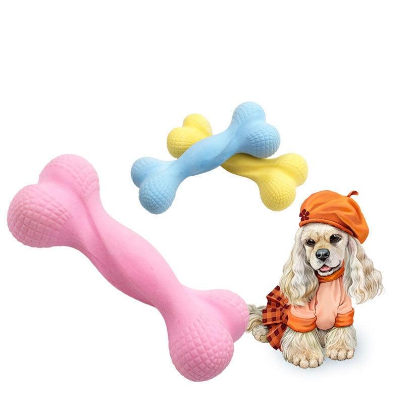 Dog Chew Toy - Bone Shape Environmentally Friendly TPR Milk Fragrance Dog Toy - Molar Training Tooth Clean (1U73)
