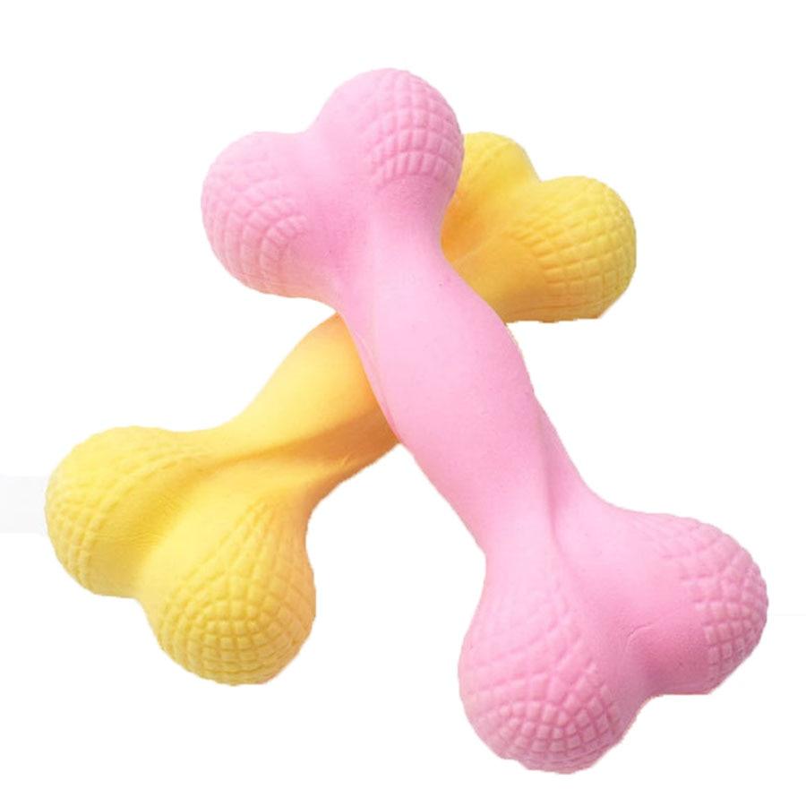 Dog Chew Toy - Bone Shape Environmentally Friendly TPR Milk Fragrance Dog Toy - Molar Training Tooth Clean (1U73)