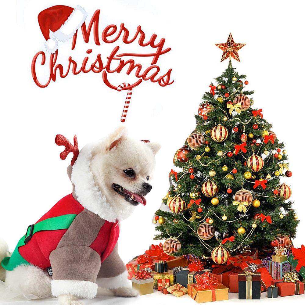 Dog Christmas Clothes - Costume Pet Coat For Small Dogs Cats Cute Winter Puppy Kitten Hoodie (D69)(W2)(W4)