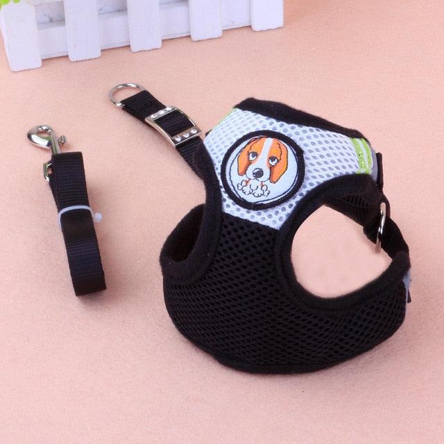 Dog Harness Vest For Small Dogs - Breathable Mesh Cloth With Retractable Dog Leash For Medium Dogs (3W1)