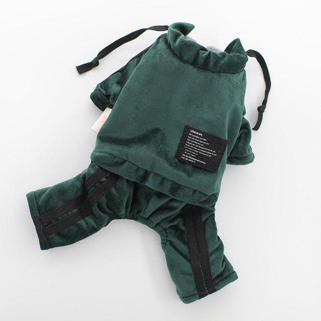 Dog Jumpsuit - Warm Coat Jacket Winter Dog Clothes Hooded Outfit (W5)