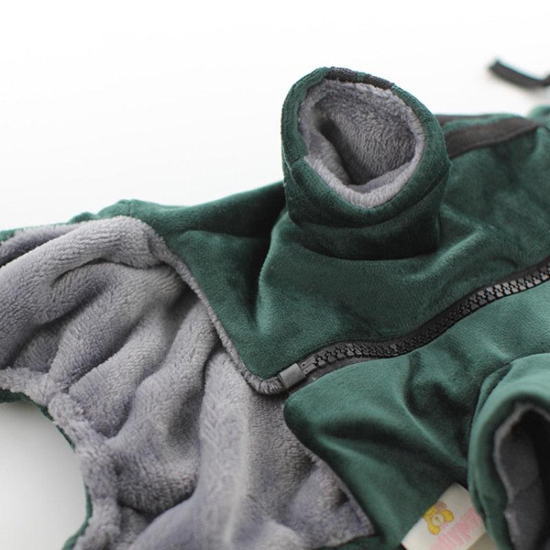 Dog Jumpsuit - Warm Coat Jacket Winter Dog Clothes Hooded Outfit (W5)