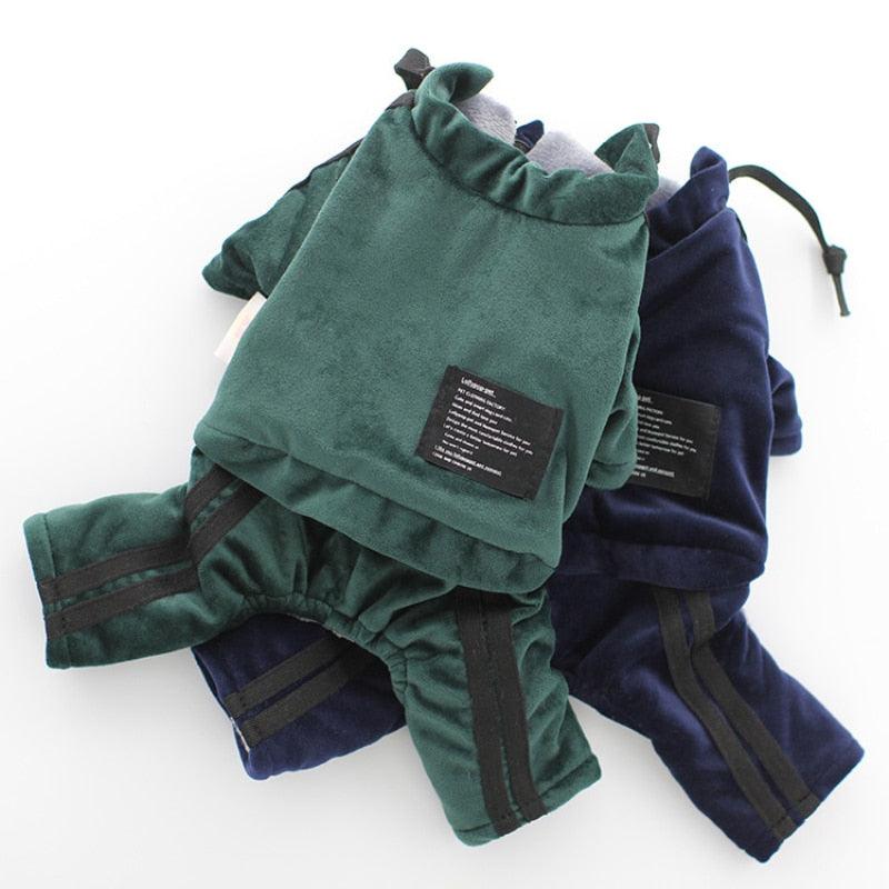 Dog Jumpsuit - Warm Coat Jacket Winter Dog Clothes Hooded Outfit (W5)