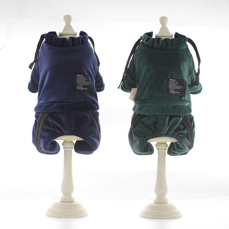 Dog Jumpsuit - Warm Coat Jacket Winter Dog Clothes Hooded Outfit (W5)