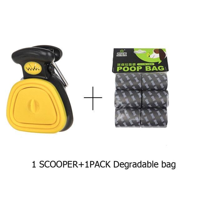 Dog Poop Bag - Dispenser Travel Foldable Pooper Scooper Poop Scoop Clean Pick Up Animal Waste Products (2U70) (2U75)
