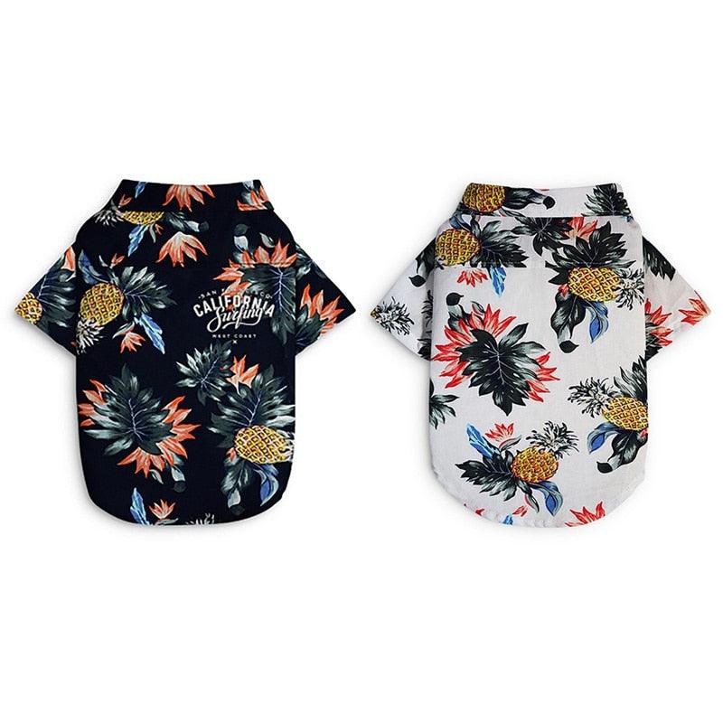 Dog Printed Shirt - Summer Clothes Dog Hawaiian Style Short Clothing - Thin Sleeves Costume Cute Pet Clothes (2U69)