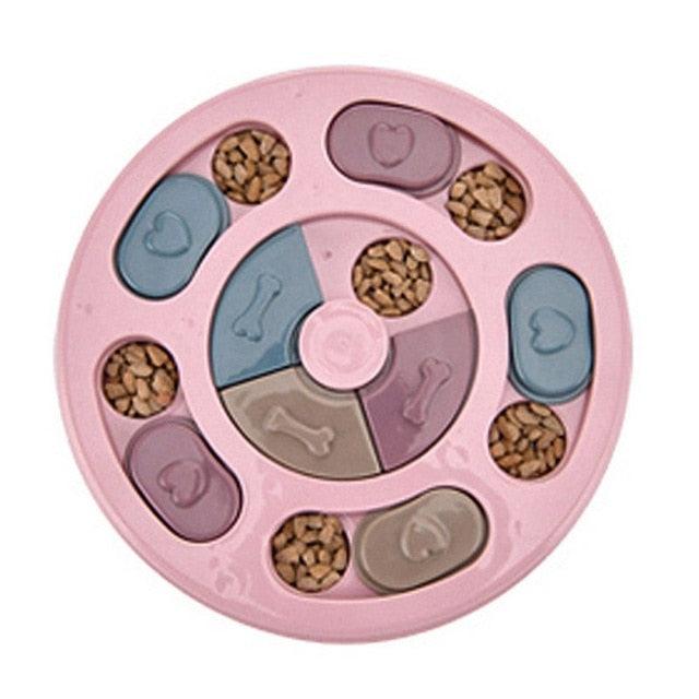 Dog Puzzle Toys - Increase IQ Interactive Puppy Dog Food Dispenser Pet Dog Training Toys -Flower Shape Round Puzzle Toy (2U73)(2U71)