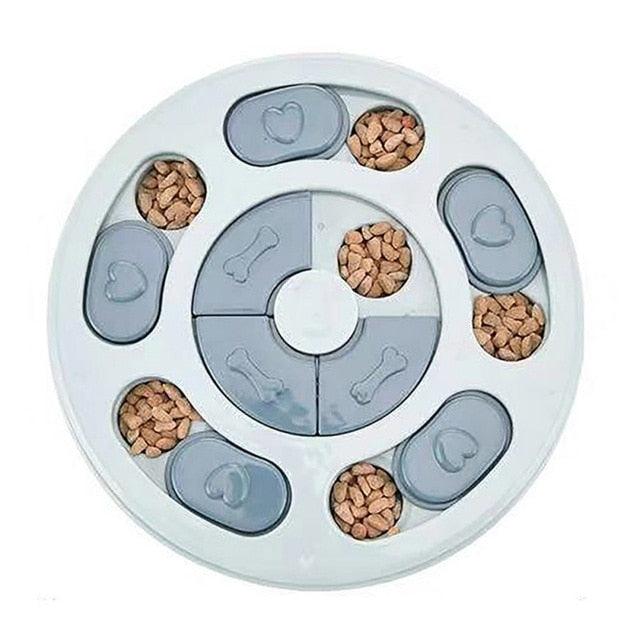 Dog Puzzle Toys - Increase IQ Interactive Puppy Dog Food Dispenser Pet Dog Training Toys -Flower Shape Round Puzzle Toy (2U73)(2U71)