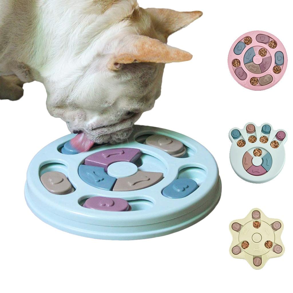 Dog Puzzle Toys - Increase IQ Interactive Puppy Dog Food Dispenser Pet Dog Training Toys -Flower Shape Round Puzzle Toy (2U73)(2U71)