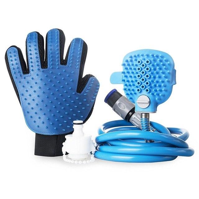 Dog Shower Massager Tool Cleaning Bathing Washing Sprayer - Glove 360 Washing Hair Long Hose for Dog Cat Pet Shower (2U72)