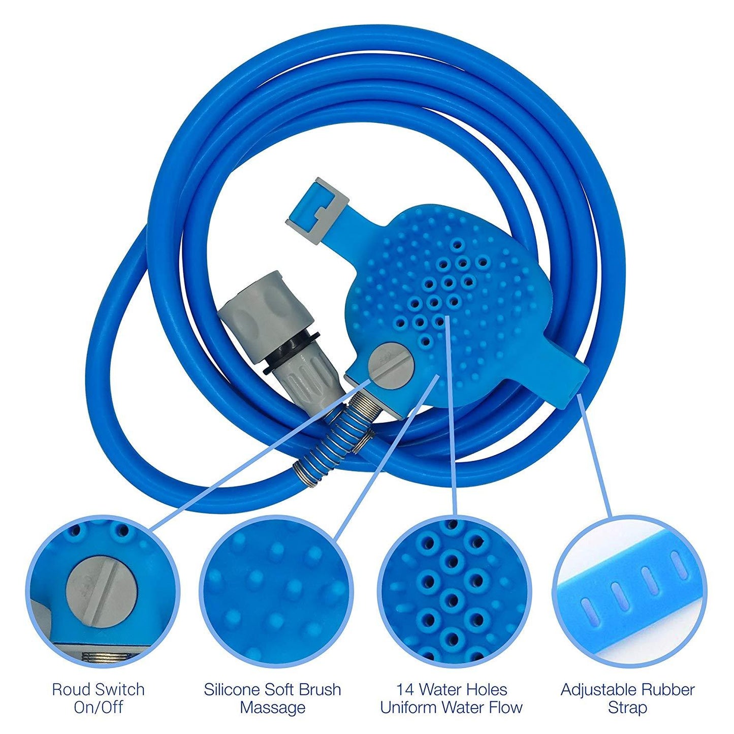 Dog Shower Massager Tool Cleaning Bathing Washing Sprayer - Glove 360 Washing Hair Long Hose for Dog Cat Pet Shower (2U72)