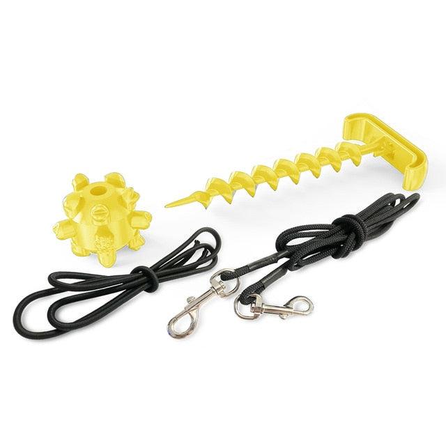 Dog Toy Interactive Push Ball Rope Set Toys - Tooth Cleaning Chew Toys Outdoor Pile Dog Toy Set (1U73)