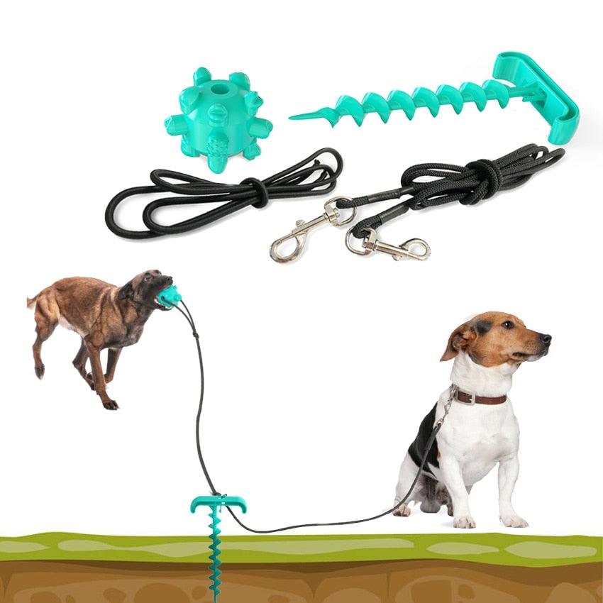 Dog Toy Interactive Push Ball Rope Set Toys - Tooth Cleaning Chew Toys Outdoor Pile Dog Toy Set (1U73)