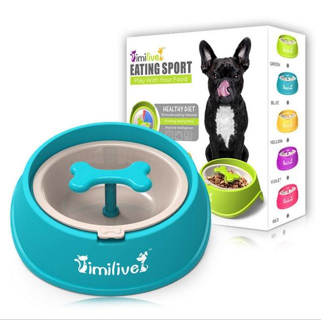 Dog Treats Snacks Anti Choke Bowl Thickening Plastic Bone Pet Dog Bowl - Dog Slow Feeder (6W1)(F71)