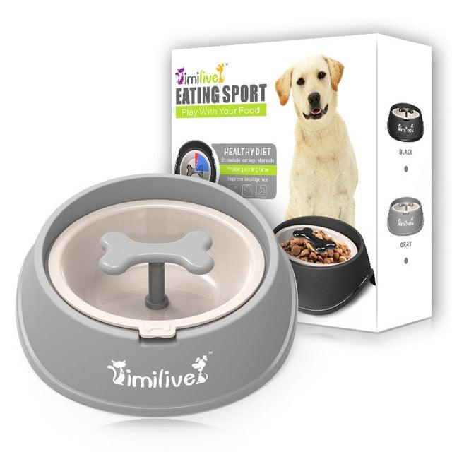 Dog Treats Snacks Anti Choke Bowl Thickening Plastic Bone Pet Dog Bowl - Dog Slow Feeder (6W1)(F71)