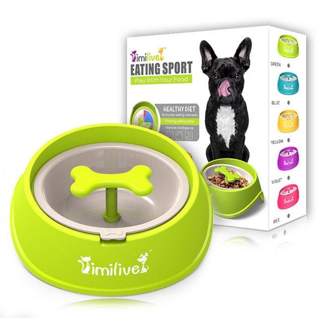 Dog Treats Snacks Anti Choke Bowl Thickening Plastic Bone Pet Dog Bowl - Dog Slow Feeder (6W1)(F71)