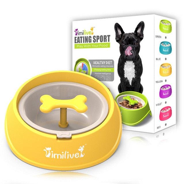 Dog Treats Snacks Anti Choke Bowl Thickening Plastic Bone Pet Dog Bowl - Dog Slow Feeder (6W1)(F71)