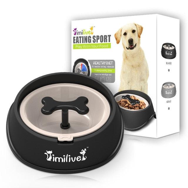 Dog Treats Snacks Anti Choke Bowl Thickening Plastic Bone Pet Dog Bowl - Dog Slow Feeder (6W1)(F71)