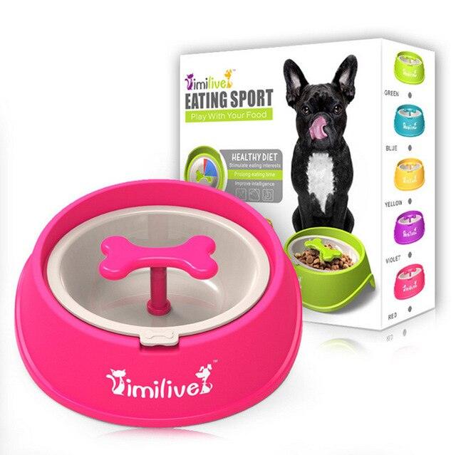 Dog Treats Snacks Anti Choke Bowl Thickening Plastic Bone Pet Dog Bowl - Dog Slow Feeder (6W1)(F71)