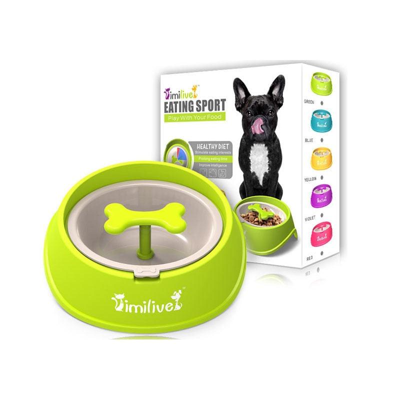 Dog Treats Snacks Anti Choke Bowl Thickening Plastic Bone Pet Dog Bowl - Dog Slow Feeder (6W1)(F71)