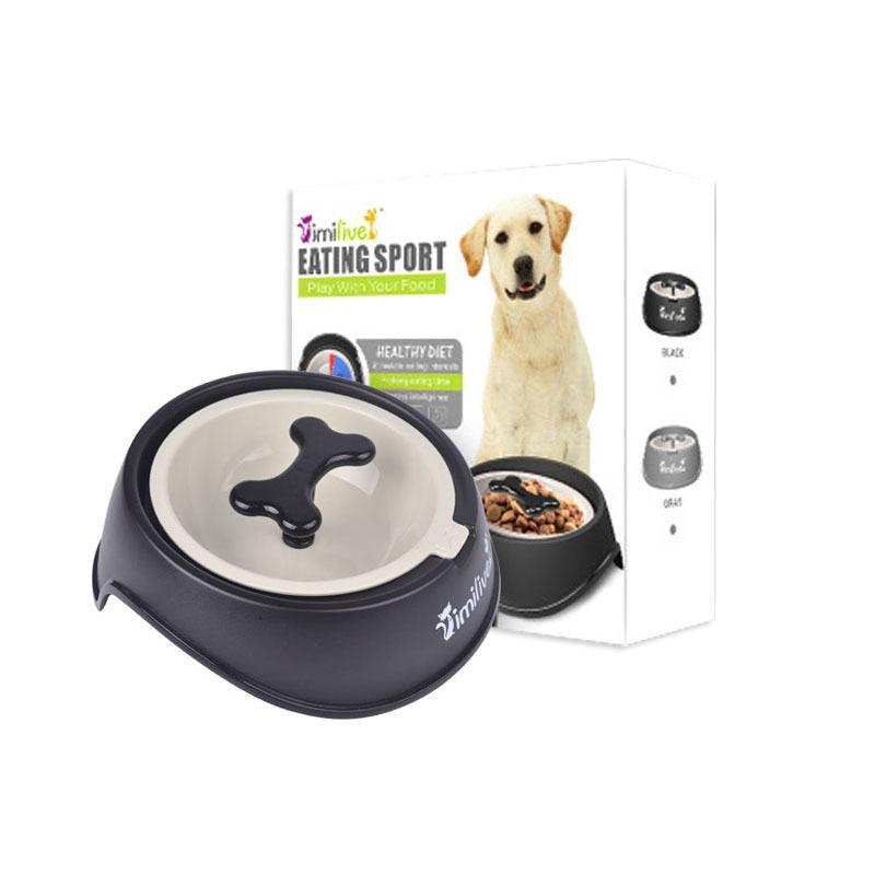 Dog Treats Snacks Anti Choke Bowl Thickening Plastic Bone Pet Dog Bowl - Dog Slow Feeder (6W1)(F71)