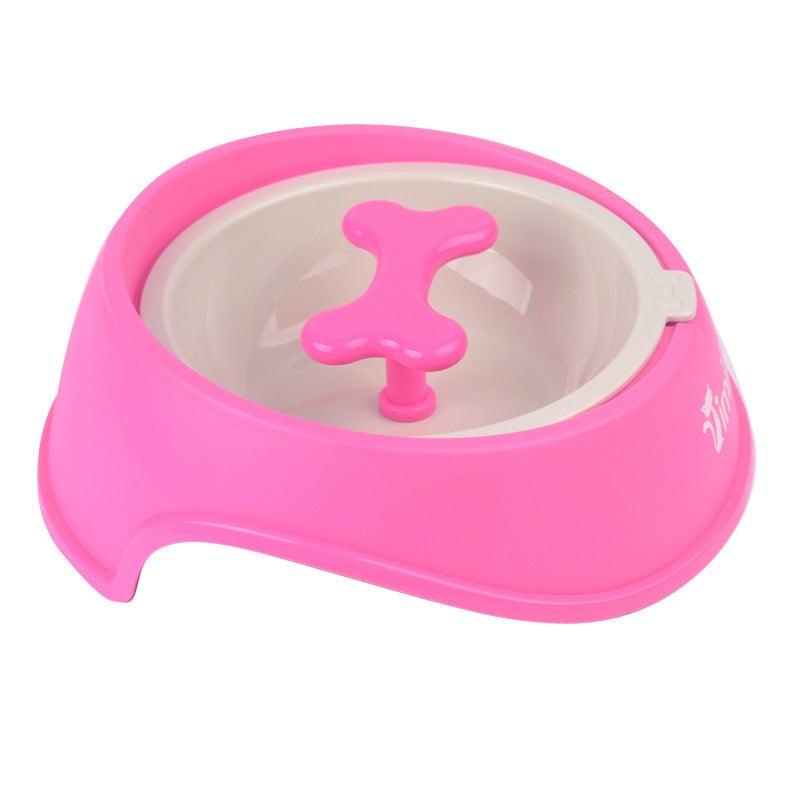 Dog Treats Snacks Anti Choke Bowl Thickening Plastic Bone Pet Dog Bowl - Dog Slow Feeder (6W1)(F71)