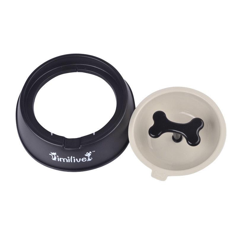 Dog Treats Snacks Anti Choke Bowl Thickening Plastic Bone Pet Dog Bowl - Dog Slow Feeder (6W1)(F71)