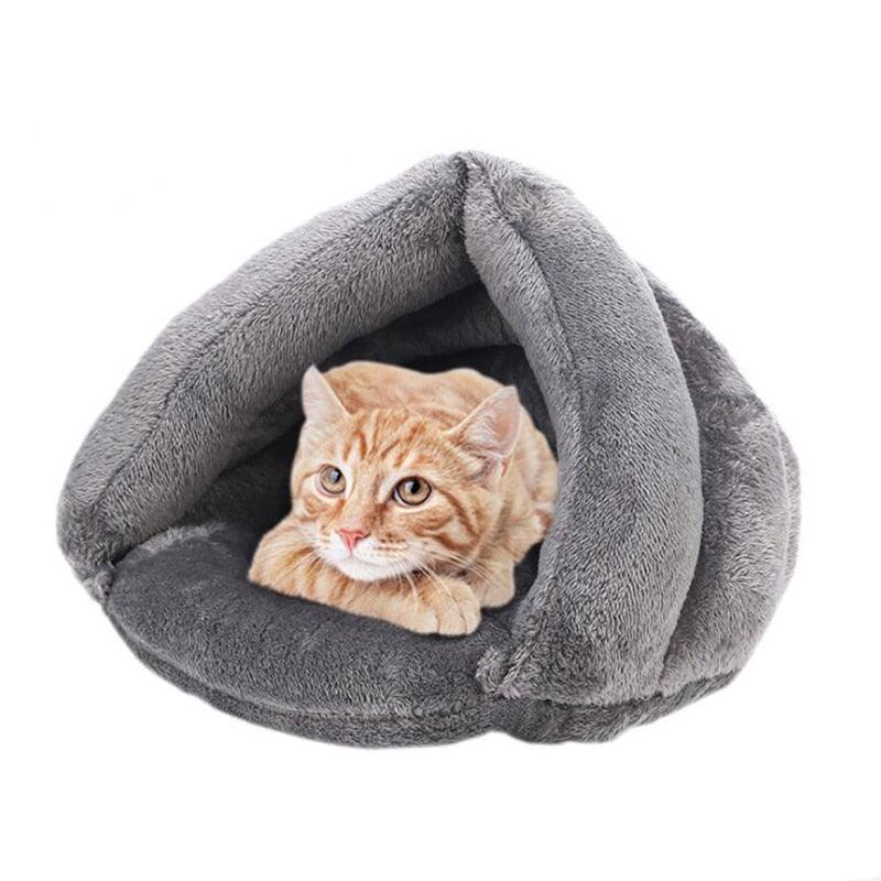 Dog Cat Bed - Soft pet Nest Cat Bed Cave House Sleeping Bag - Warm Mat Pad Tent Pets Winter Warm sleeping Beds (9W3)(F75)