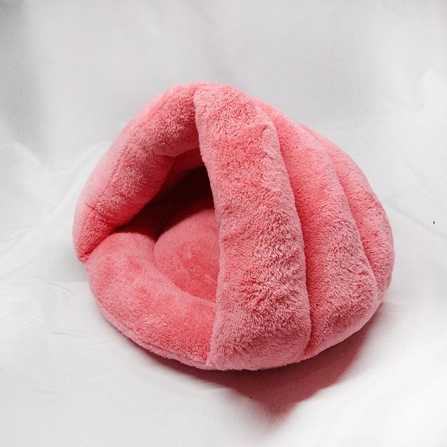 Dog Cat Bed - Soft pet Nest Cat Bed Cave House Sleeping Bag - Warm Mat Pad Tent Pets Winter Warm sleeping Beds (9W3)(F75)
