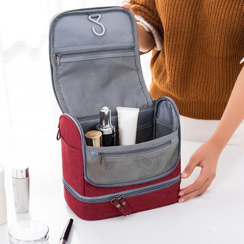 Double-Layer Cosmetic Digital Bag - Zipper Make Up Holder Case - Hangable Makeup Bags (2U79)