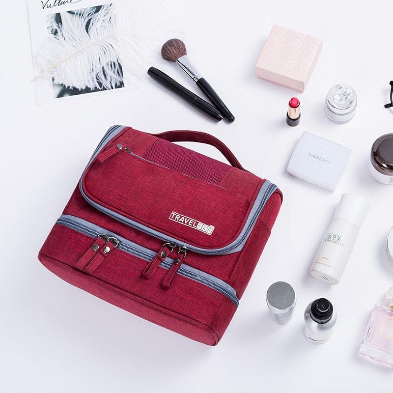 Double-Layer Cosmetic Digital Bag - Zipper Make Up Holder Case - Hangable Makeup Bags (2U79)