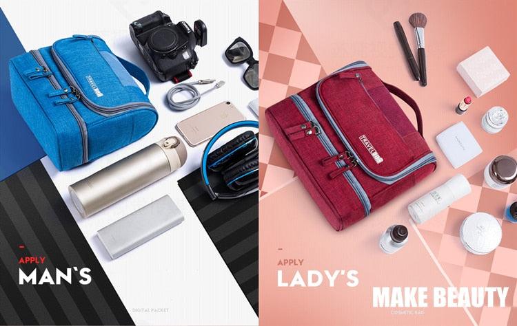 Double-Layer Cosmetic Digital Bag - Zipper Make Up Holder Case - Hangable Makeup Bags (2U79)