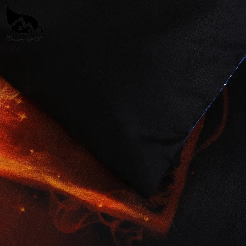 3D-effect Bed Set - Basketball and Flame Water Duvet Cover Sets - King Bed Cover Fire Bedding Kit (7BM)(8BM)(9BM)(F63)