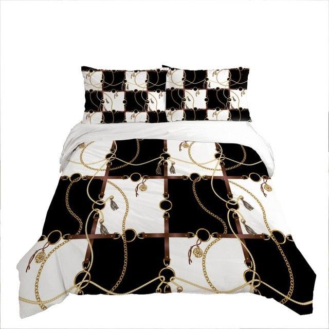European art Bedding Home Textiles Set - King Queen Bedclothes Duvet Cover (D63)(8BM)(9BM)