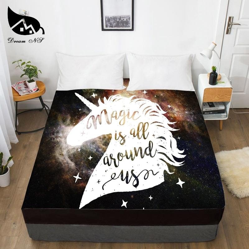 Hand Drawn Cartoon Unicorn Dress Up Bedroom Home Textile Sheets 3D Print (5BM)