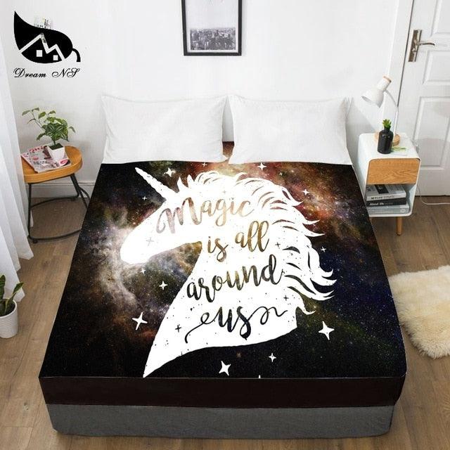 Hand Drawn Cartoon Unicorn Dress Up Bedroom Home Textile Sheets 3D Print (5BM)
