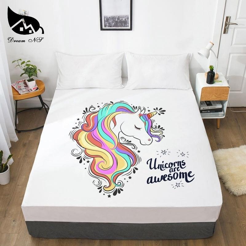 Hand Drawn Cartoon Unicorn Dress Up Bedroom Home Textile Sheets 3D Print (5BM)