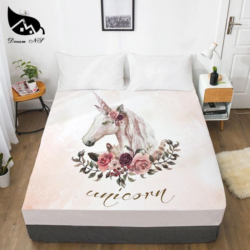 Hand Drawn Cartoon Unicorn Dress Up Bedroom Home Textile Sheets 3D Print (5BM)